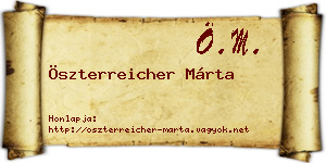 Öszterreicher Márta névjegykártya